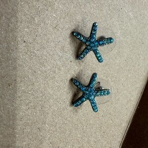 Betsey Johnson Blue Starfish Earrings